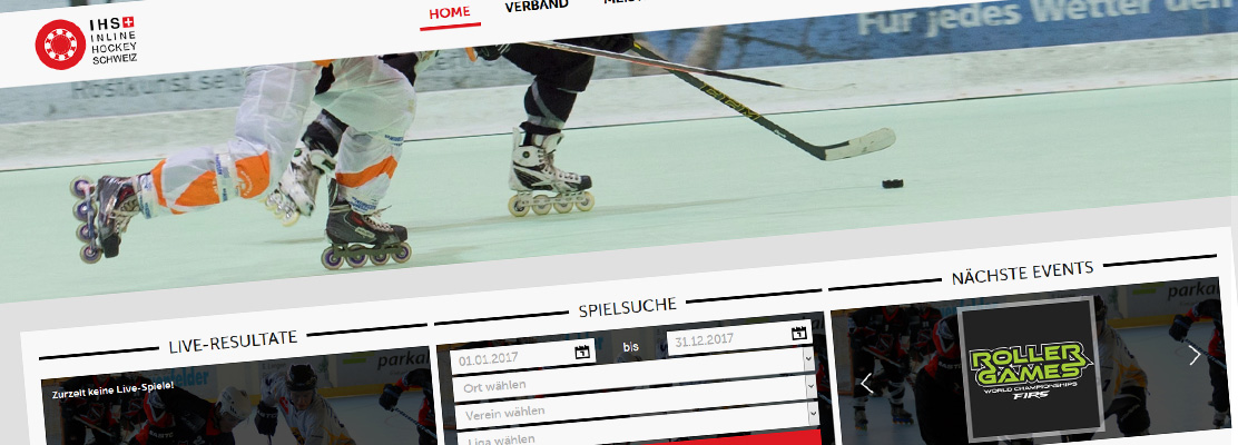 Redesign Website IHS – Inline Hockey Schweiz