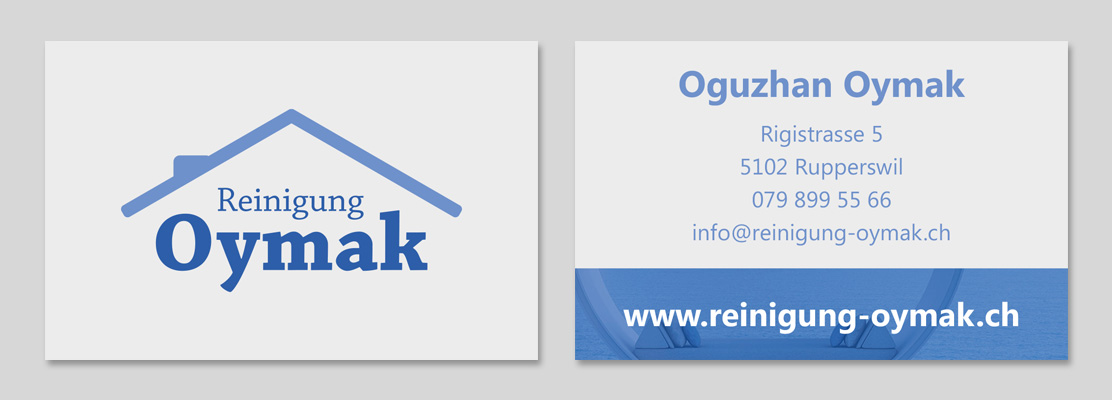 Visitenkarten und Flyer für Reinigung Oymak