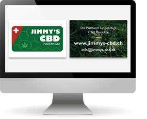 Jimmys CBD Marktplatz Visitenkarten, Blachen und PowerPoint Präsentation